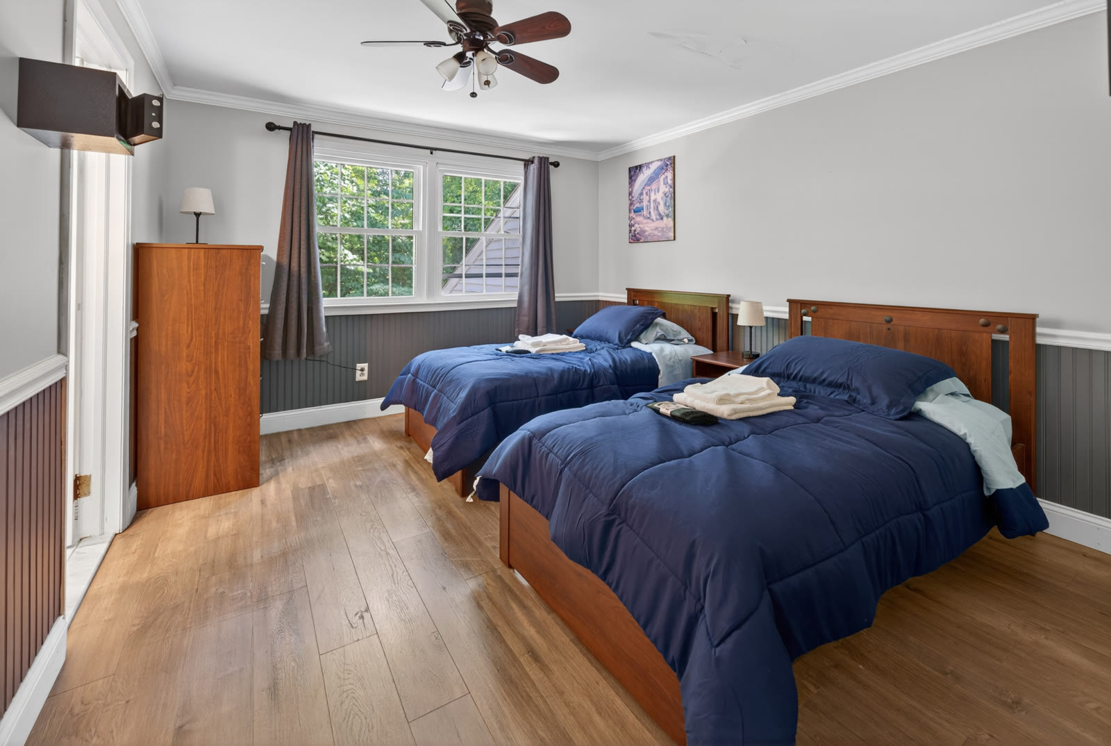 A clean, comfortable shared resident bedroom
