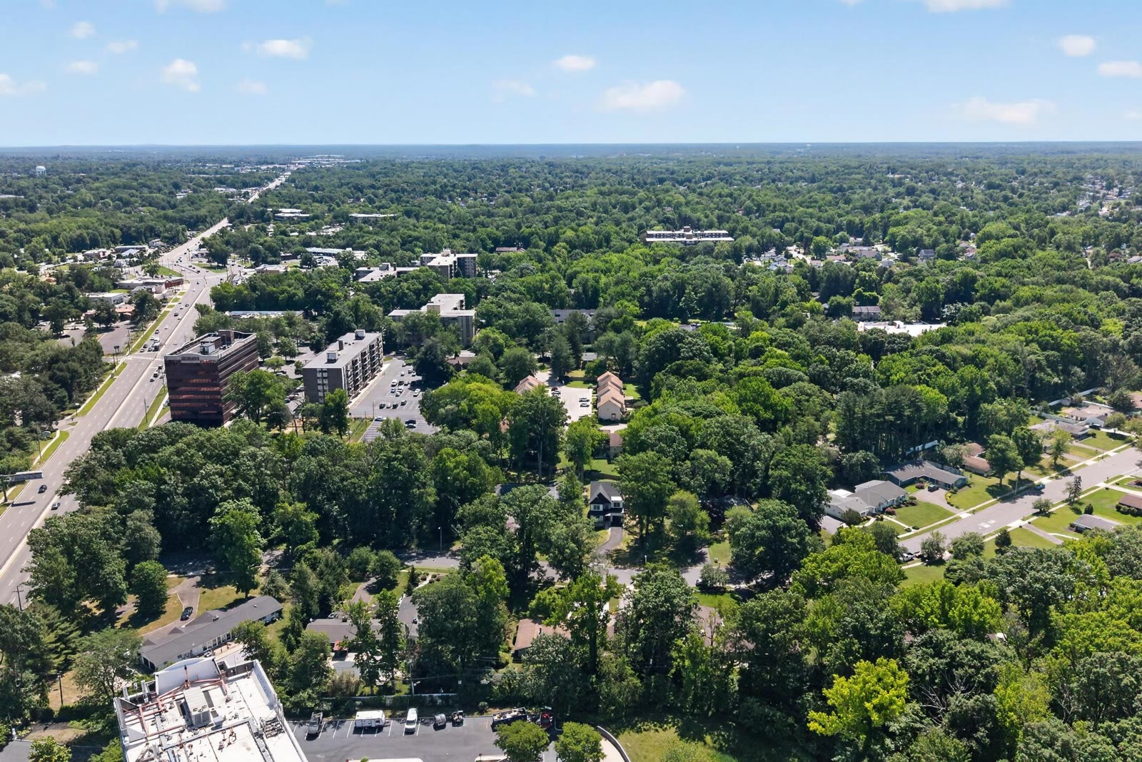 Leafy Cherry Hill, New Jersey from above