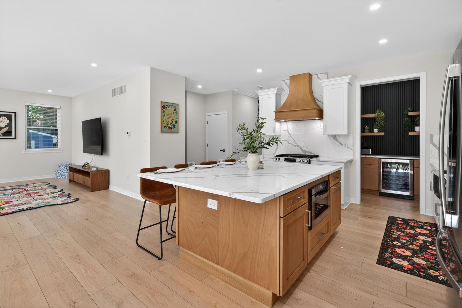 Coffee nook off the open kitchen and living space